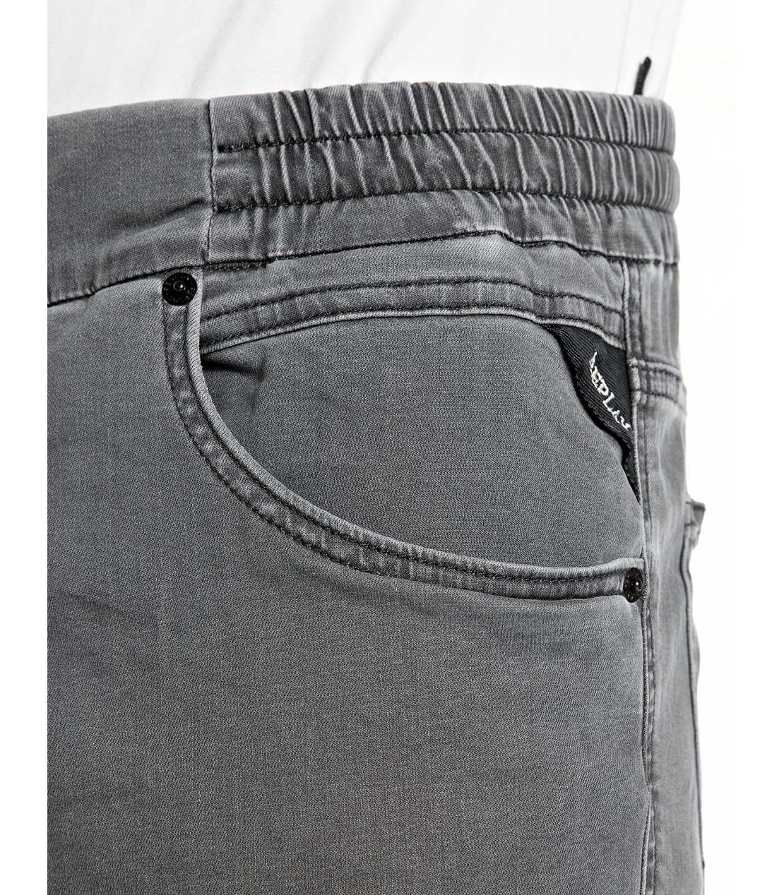 リラックステーパードLANNY Touch ブラックデニム 詳細画像 グレー 6